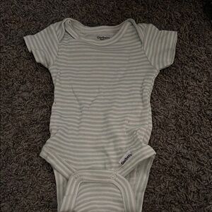 Gerber Gray Striped Bodysuit with Snap Closure